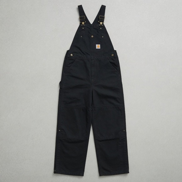 Carhartt Denim - CARHARTT  Black Duck Bib Overalls Double Knee Quilted Womens 12  Insulated 90s